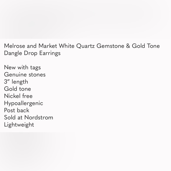 Melrose and Market Genuine Stone Gold Dangle Earrings - Picture 4 of 4